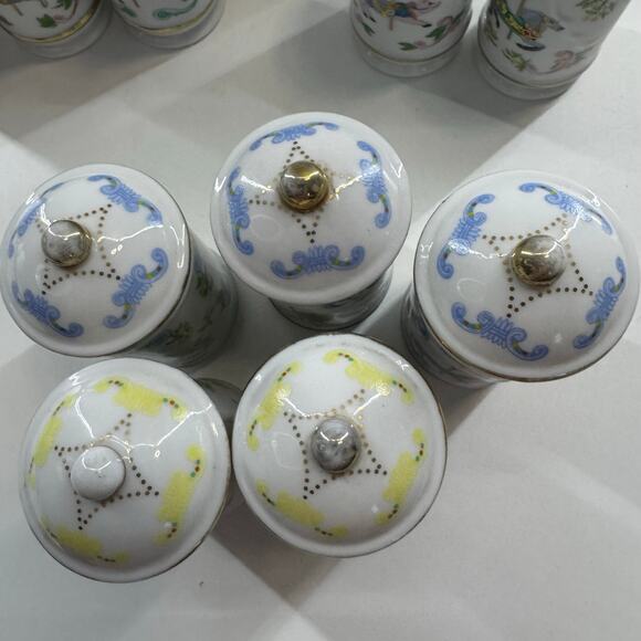 RARE Complete Lenox 1990s Carousel Porcelain Spice Jars Gold Accent Set of 24 - Picture 5 of 12
